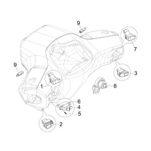 Vespa S 45km 4-Takt-4-Ventil-Lenkerschalter