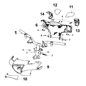 Stuurstang Peugeot Django 125 Allure E3 2014-2017 CHOCOLATE (K2)