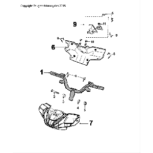 Lenkstange Peugeot Speedfight 4 LC schwarz/blau