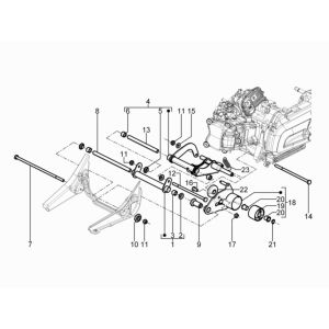 Piaggio Beverly 300 IE ABS E4 2016 - 2020 Hilfsrahmen (EMEA)
