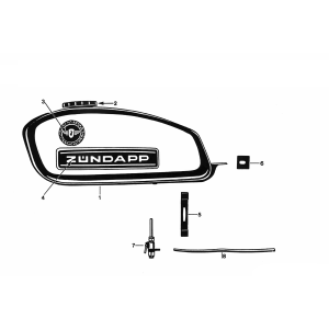 Kraftstofftank - Zündapp KS 50 350-012 und 014 Benzinhahn