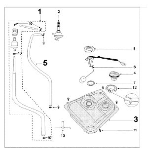 Tank Smal und Benzinpumpe Peugeot Tweet alt weiß