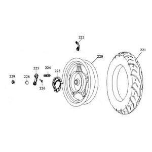 Hinterrad China Grande Retro -Achterwiel China Grande Retro
