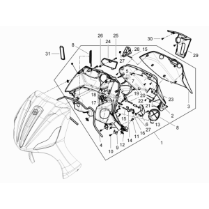Antischutzplatte Piaggio Beverly 350 E3 Sport Touring 2013-2014 mitternachtsblau 222/A