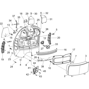Antischutzplatte Vespa GTS 250 ie 2005-2009 (mit ABS) roter Drache 894