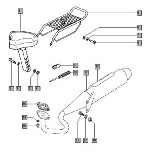 Zadel - uitlaat - drager Tomos STANDARD (25-45KMH) (K8-L0)
