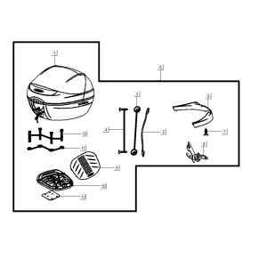 Topcase AGILITY 16+ 4T 200i Mattes Metallic-Silber