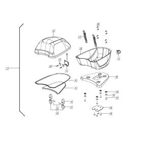 Top-Case-Teile AGILITY 16+ 4T 200i Matt Metallic Hellblau