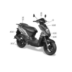 Transfers-Stickers Kymco Agility Fat 12' 4-Takt Eiche Metallic