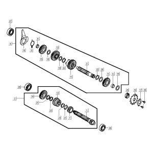 Getriebe Kymco Activ 4-Takt rot-schwarz