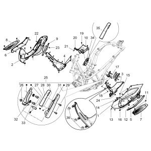 Piaggio Beverly 300 IE ABS E4 2016—2020 Trittbrett (EMEA)