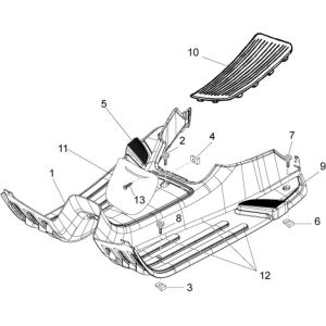Trittbrett Vespa Lx 25km 4-Takt 2-Ventil weiß monte 544
