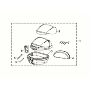 Sym Fiddle III 50 E3 Kofferraumbox-Set
