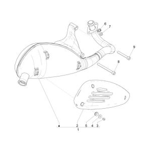 Auspuff Vespa Sprint 25km 4-Takt 2-Ventil