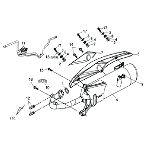 Auspuff Sym Jet 4 (R086) rot