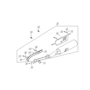 Auspuff Kymco Activ 4-Takt rot-schwarz