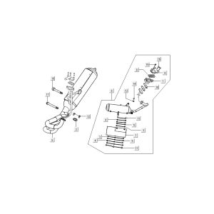 Auspuff Kymco B&W LC 2-Takt Silber