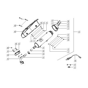 Auspuff Kymco Downtown 300i dunkelgrau