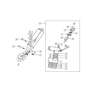 Auspuff Kymco Grand Dink 2-Takt Anthrazit