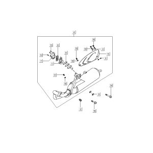 Auspuff Kymco People 2-Takt rot