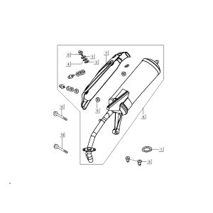 Auspuff Kymco Sento 4-Takt Weiß
