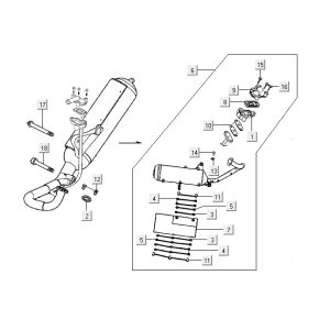 Auspuff Kymco Super9 2t lc o.m mattschwarz-gelb