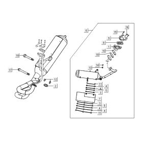 Auspuff Kymco Vitality 2t ac blau