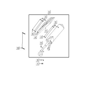 Auspuff Kymco VP50 4t ac techo Silber