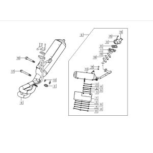 Auspuff Kymco Yup 2t AC klassisch grün