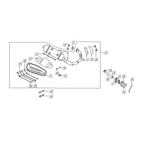 Auspuff Kymco ZX 2t ac blau limitiert