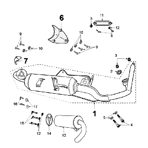 Auspuff Peugeot Jet Force LC Einspritzung Rot