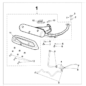 Auspuff Peugeot Speedfight 3 4-Takt Blau