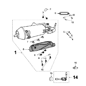 Auspuff Peugeot Speedfight 3 AC Schwarz
