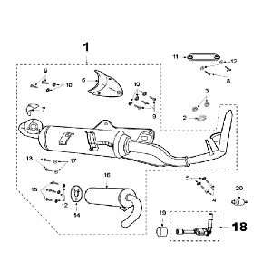 Auspuff Peugeot Speedfight 3 LC grau