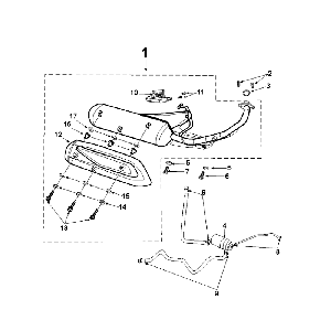 Auspuff Peugeot Speedfight 4 4-Takt Blau/Schwarz