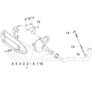 Auspuff Piaggio MP3 300LT Sport 2009-2014
