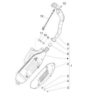 Auspuff Vespa GTS 125 4T E5 ABS 2021 (EMEA)