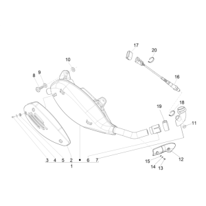Auspuff Vespa GTS 250 ie 2005-2016 (ohne ABS)