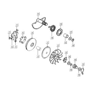 Variomatik-Wagen Deckelteile Kymco Vitality 2t ac blue
