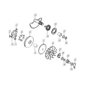 Teile für Variomatik-Sumpfdeckel Kymco Yup 2t AC Classic grün