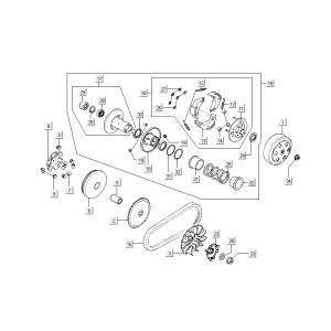 Keilriemen Variomatik-Kupplung Kymco Sento 4-Takt Pink