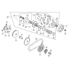 Variomatikkupplung Kymco Agility 10' 4-Takt weiß silber