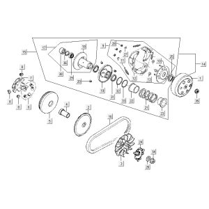 Variomatik Kupplung Kymco Agility 12' 4-Takt sportliches Blau