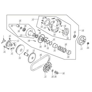 Variomatikkupplung Kymco Agility 16'+ 4-Takt-Einspritzung euro4 mattgrau