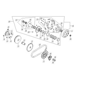 Variomatikkupplung Kymco Carry 4-Takt schwarz