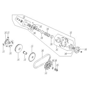 Variomatikkupplung Kymco City 16' 4-Takt schwarz
