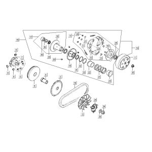 Variomatik Kupplung Kymco Vitality 4t AC Anthrazit