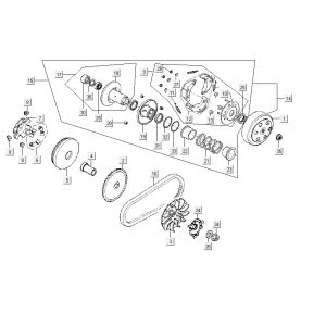 Variomatik Kupplung Kymco VP50 4t Wechselstrom techo Silber