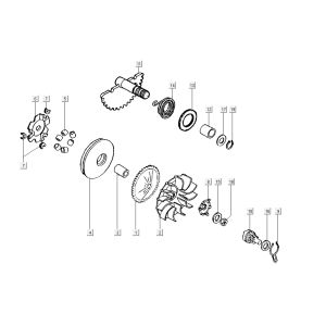 Variomatik - Kickstarterritzel Kymco G-Dink 2-Takt Dunkelgrau