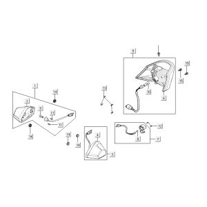 Beleuchtung Kymco Activ 4-Takt rot-schwarz